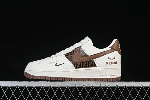 All categories Nk Air Force 1 Air Force series Nk Air Force 1 Low Air Force low top Nike Air Force 1'07 Low Fendi co-branded retro white and brown Air Force 1 low top casual sneakers XY9025-017